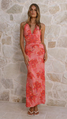 Zelda Maxi Dress - Orange Floral