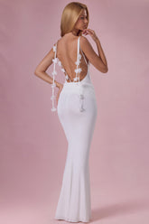 Jersey Draped Gown in Coconut