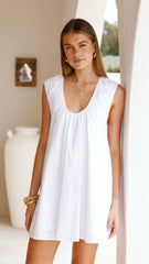 Vanessa Oversized Mini Dress - White