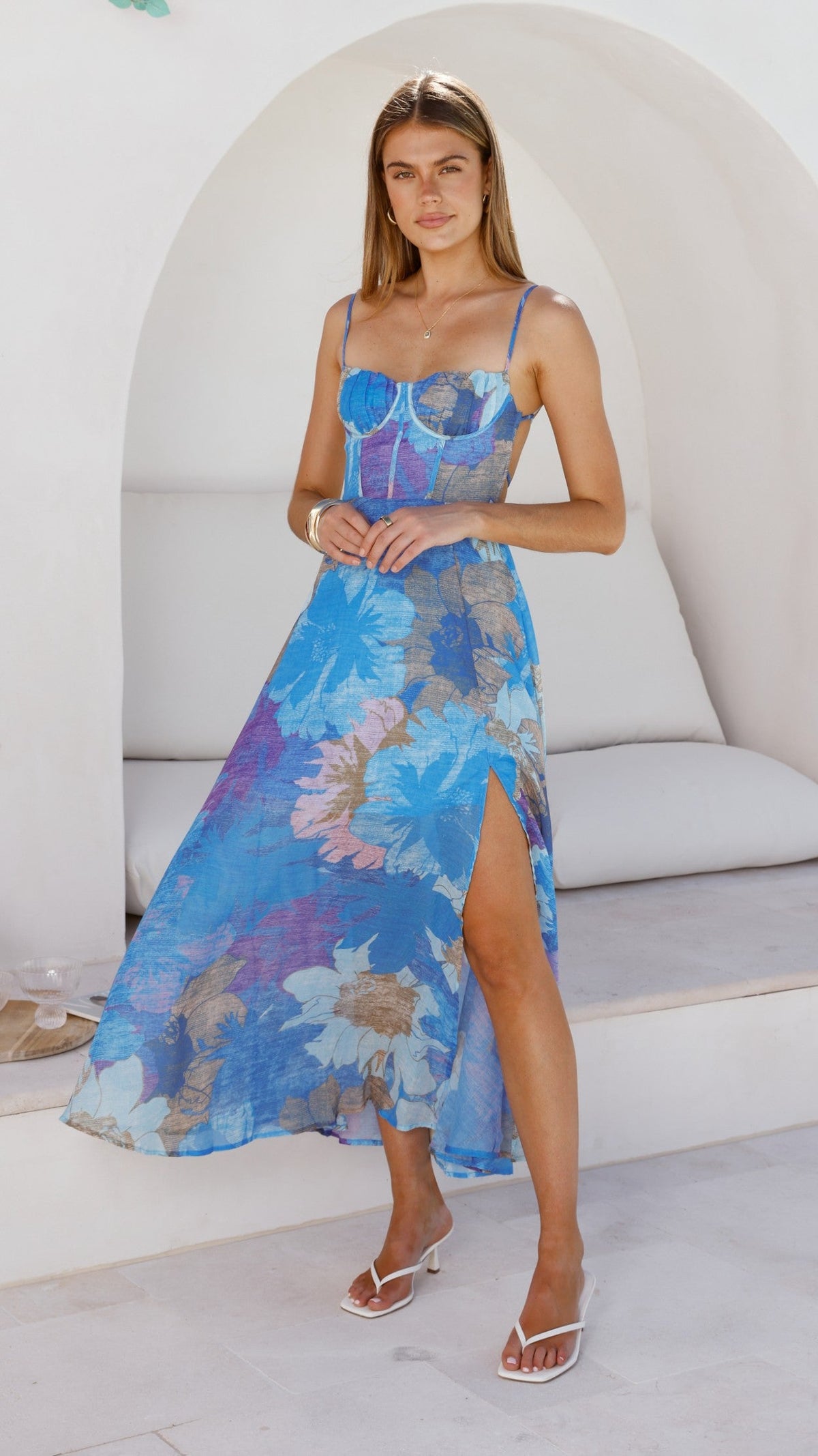 Rahima Maxi Dress - Blue Floral