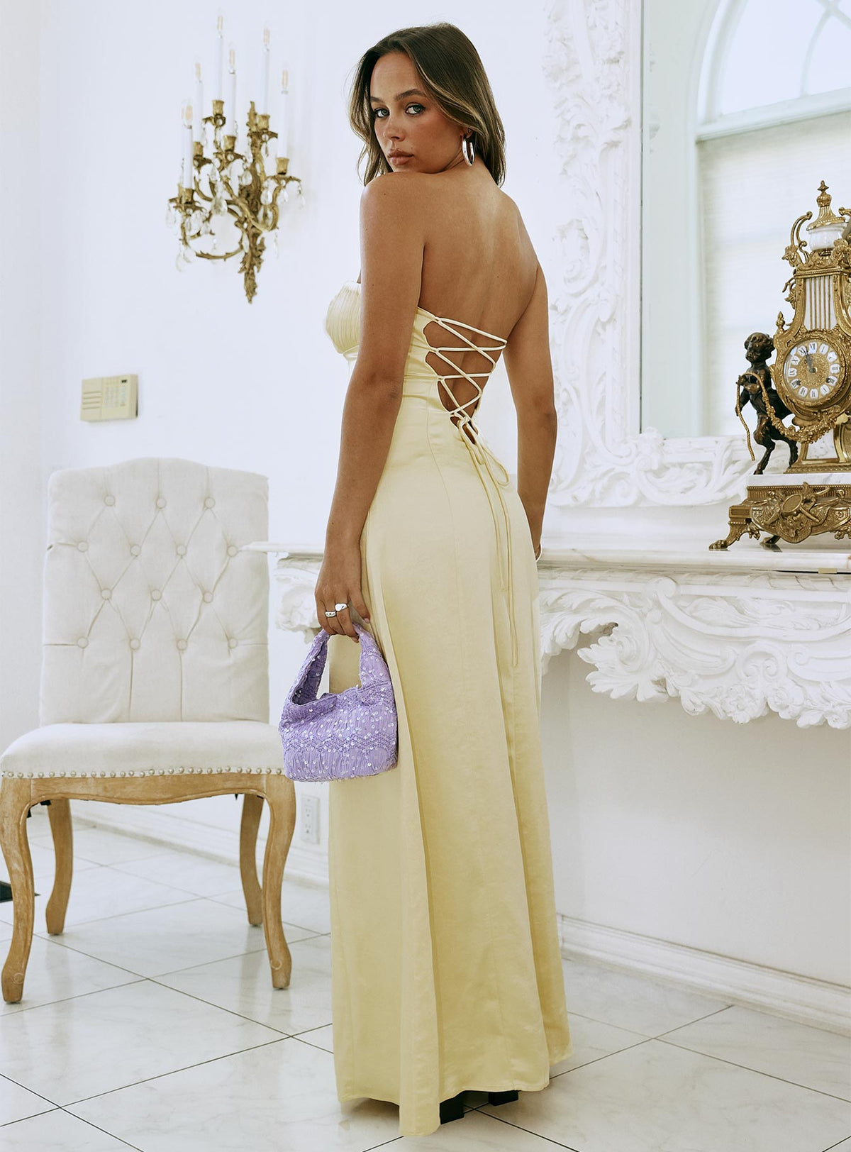 Masterpiece Strapless Maxi Dress Yellow