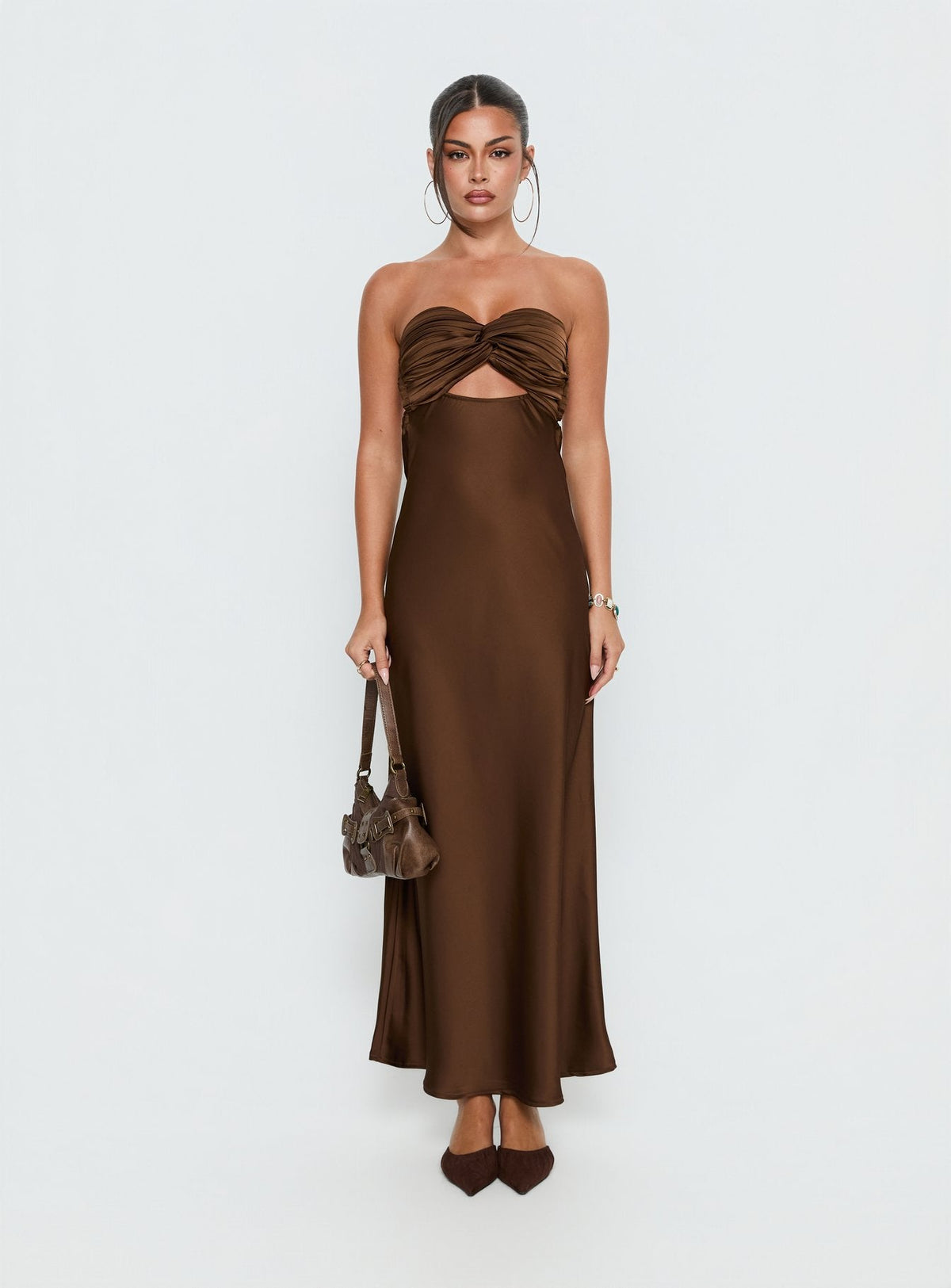 Faviola Strapless Maxi Dress Chocolate