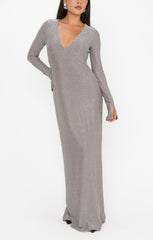 Lopez Maxi Dress ~ Silver Stretch