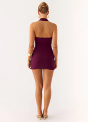 Vedetta Mini Dress - Plum