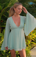 Robin Mini Dress ~ Sage Chiffon