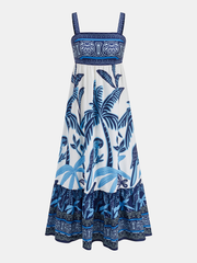 Tropical Print Tiered Maxi Dress