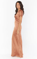 Rome Twist Gown ~ Copper Luxe Satin