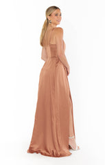 Shannon One Shoulder Dress ~ Copper Luxe Satin