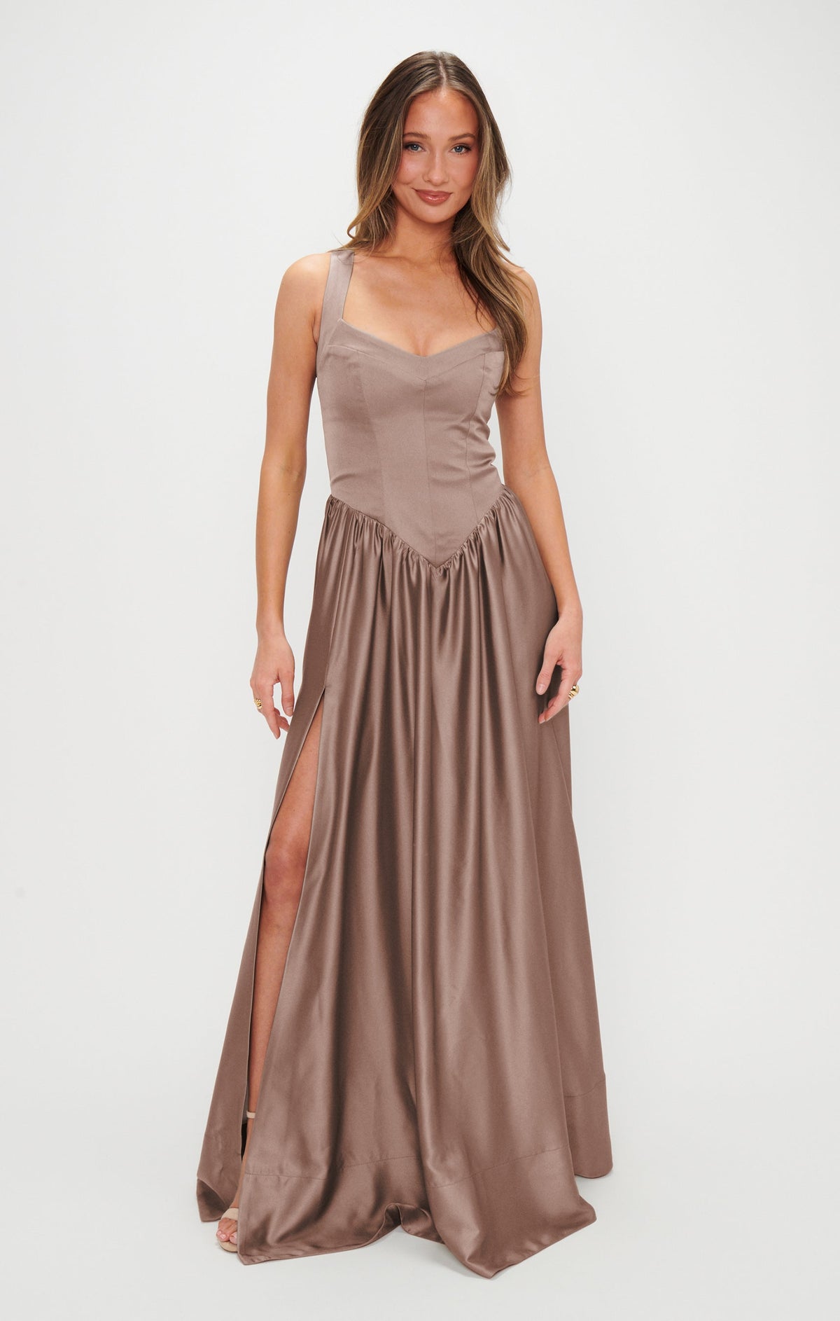Abigail Maxi Dress ~ Dune Luxe Satin