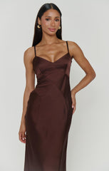 Logan Dress ~ Chocolate Luxe Satin