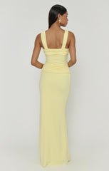 Danielle Maxi Dress ~ Pale Yellow Stretch