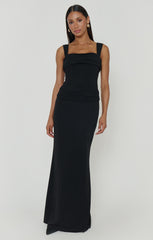 Danielle Maxi Dress ~ Black Stretch
