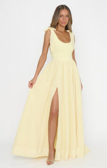 Harper Maxi Dress ~ Pale Yellow Chiffon