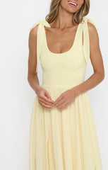 Harper Maxi Dress ~ Pale Yellow Chiffon