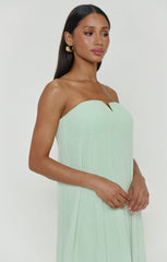 Athena Maxi Dress ~ Pistachio Pleated Chiffon