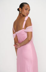Bella Maxi Dress ~ Light Pink Luxe Satin