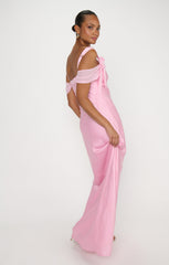 Bella Maxi Dress ~ Light Pink Luxe Satin