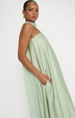 Tinsley Tube Dress ~ Pistachio Luxe Satin