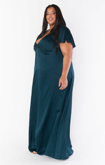 Rome Twist Gown ~ Deep Emerald Luxe Satin