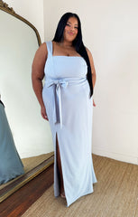 Paris Gown ~ Steel Blue Stretch