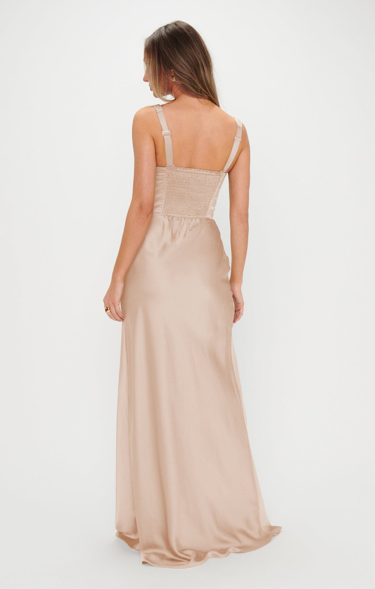 Lana Maxi Dress ~ Champagne Luxe Satin