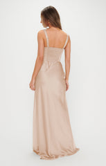 Lana Maxi Dress ~ Champagne Luxe Satin
