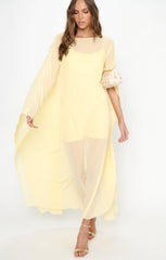 Olsen Maxi Dress ~ Pale Yellow Chiffon