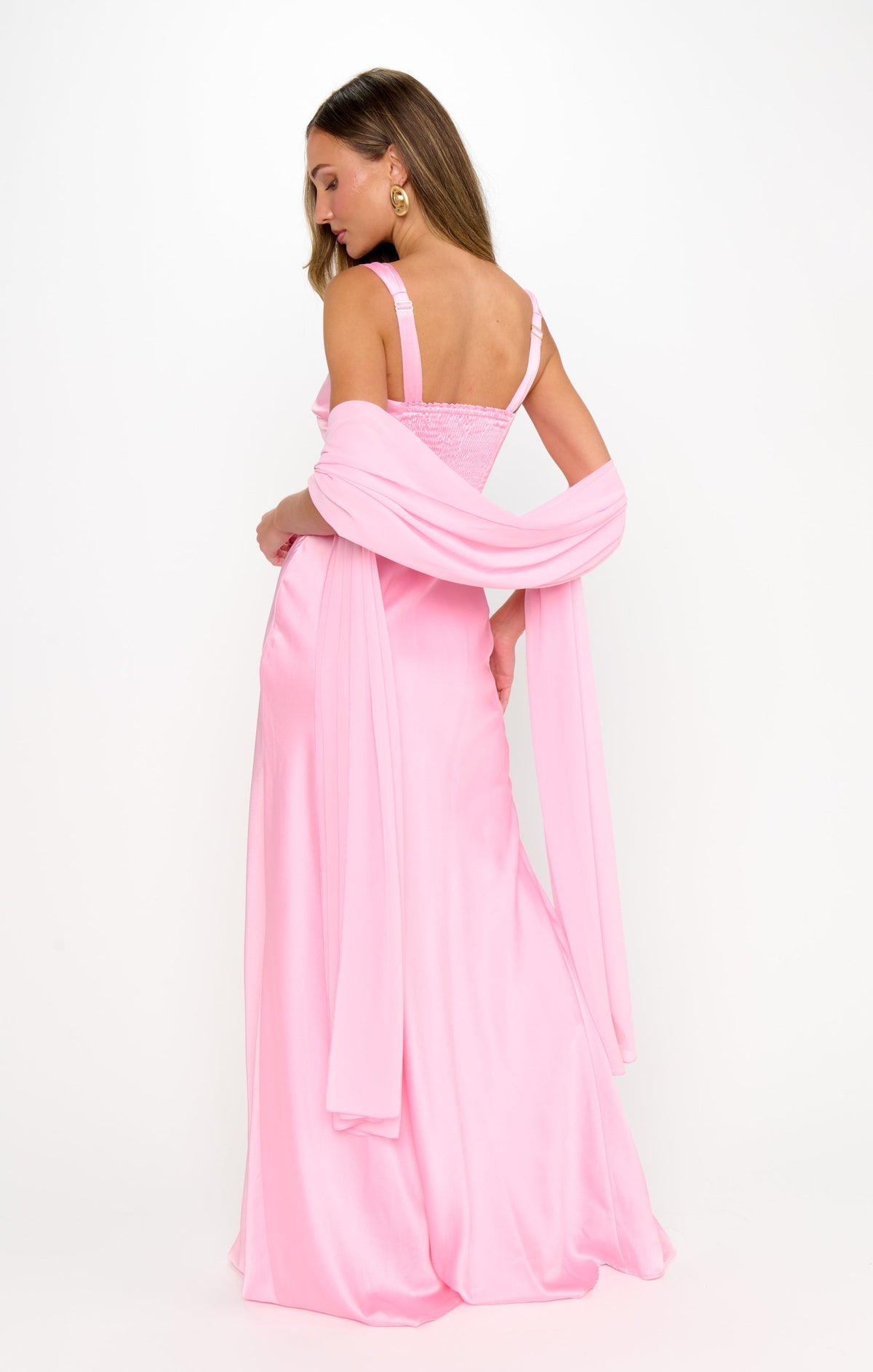 Soiree Shawl ~ Light Pink Chiffon