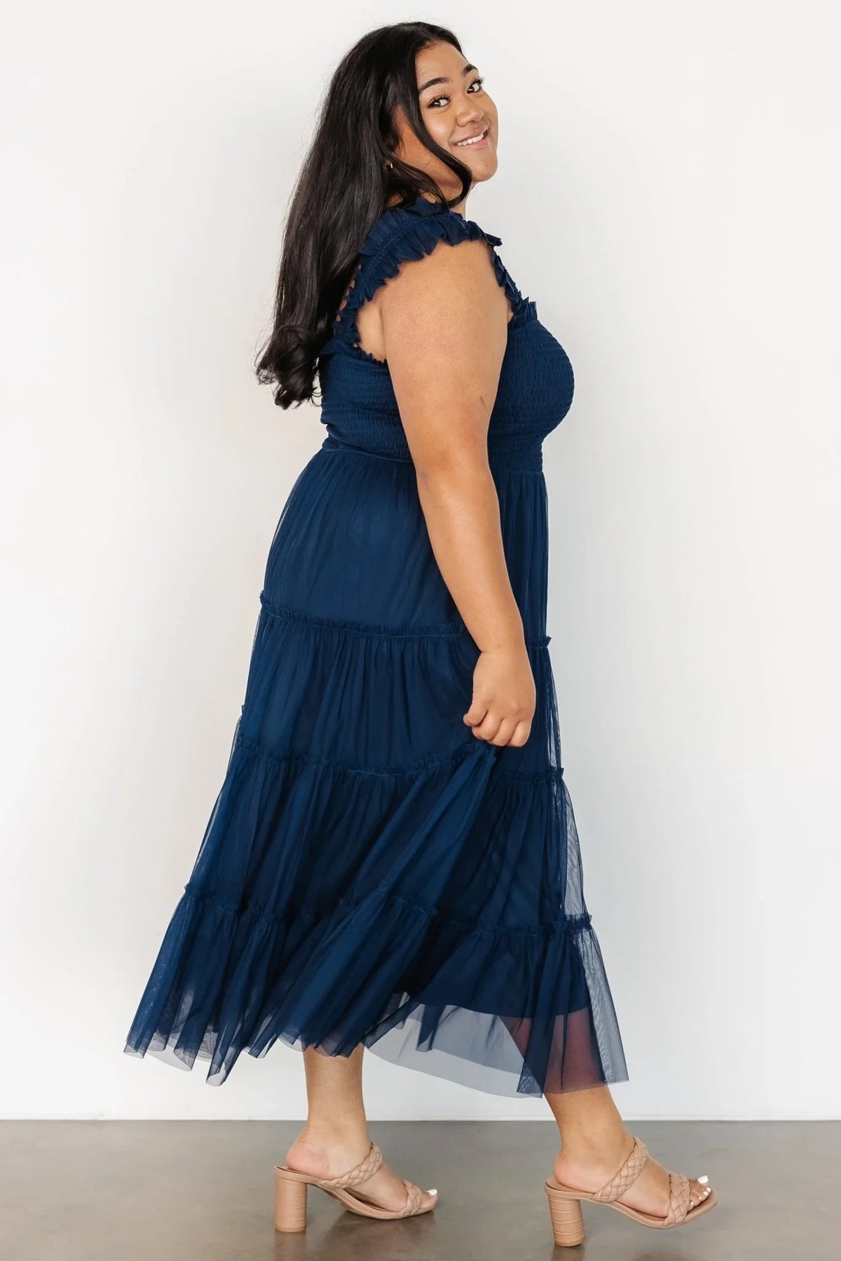 Emma Smocked Tulle Dress | Navy
