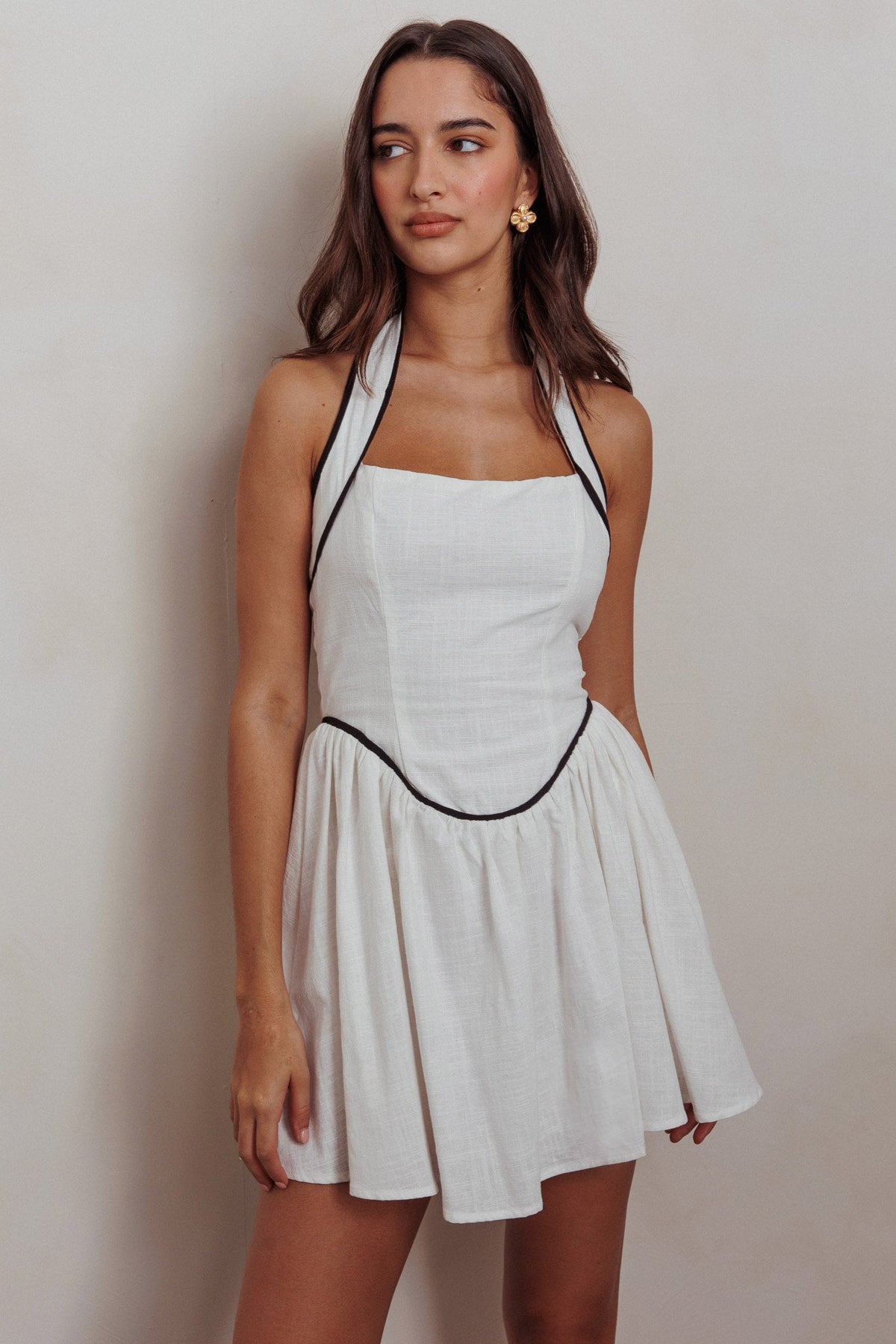 Rune Halterneck Mini Dress White