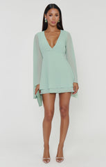 Robin Mini Dress ~ Sage Chiffon