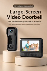 Wireless Video Doorbell with 4.3-Inch Indoor Monitor & Two-Way Intercom