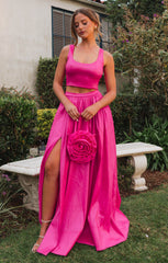 Vivianna Maxi Skirt ~ Dragonfruit Taffeta