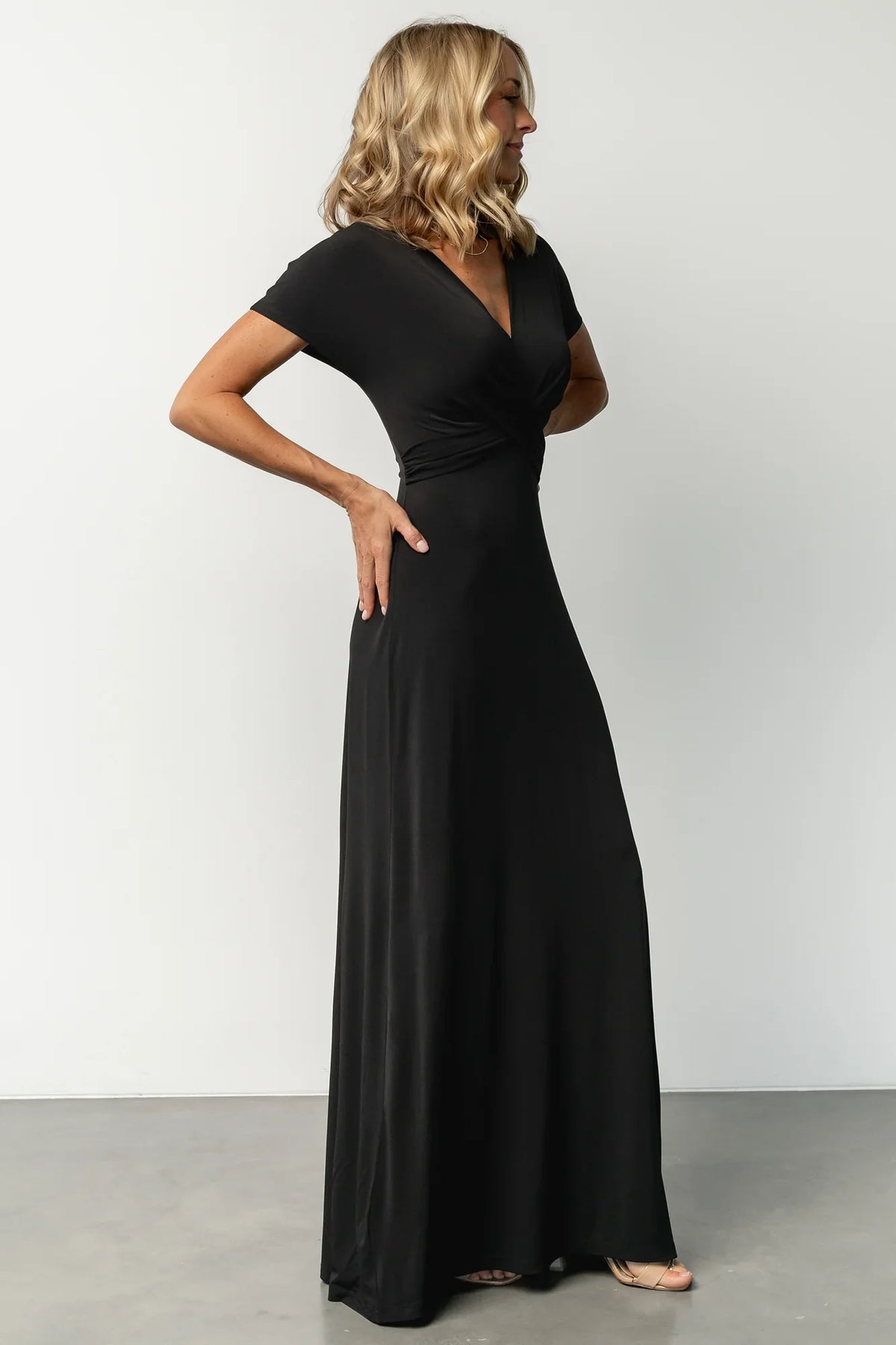 Annaeli Cross Front Maxi Dress | Black