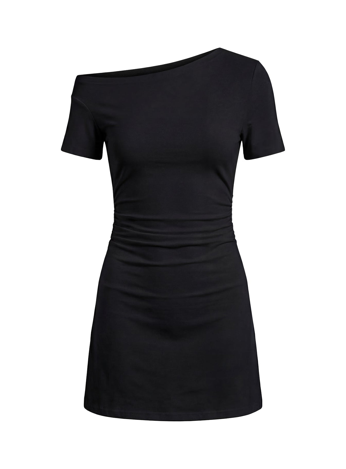 Avriana Off Shoulder T-Shirt Mini Dress Black