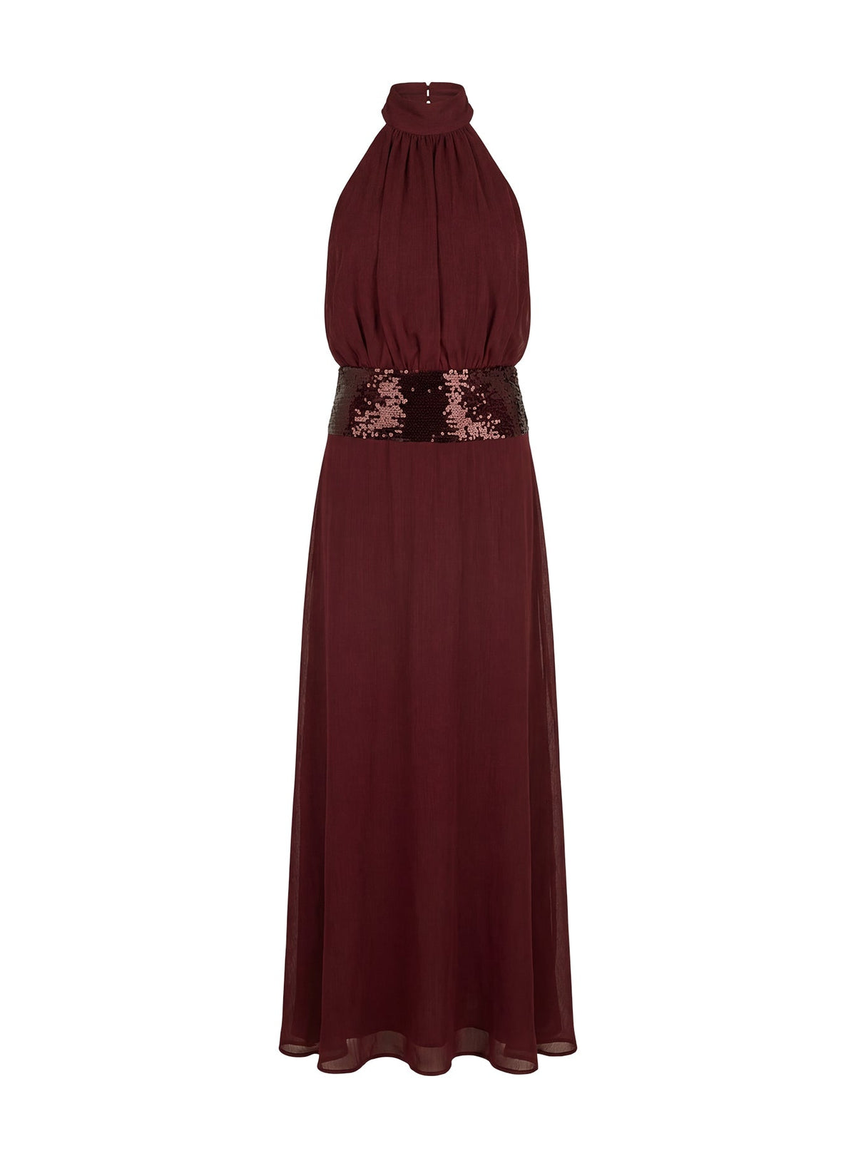 Darwinn Drop Waist Sequin Detail Maxi Dress Burgundy