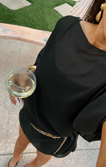 Olsen Mini Dress ~ Black Chiffon