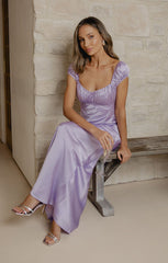 Veronica Maxi Dress ~ Lavender Luxe Satin