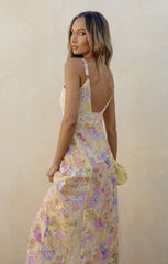 Amber Maxi Dress ~ Pale Yellow Blooms