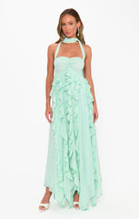 Gemma Ruffle Maxi Dress ~ Jelly Mint