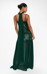 Dalia Maxi Dress ~ Emerald Sequins