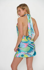Jasmine Tie Mini Dress ~ Go Go Luxe Satin