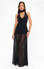 Katia Maxi Dress ~ Black Mesh