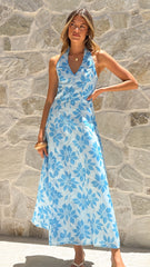 Solange Maxi Dress - Blue Floral