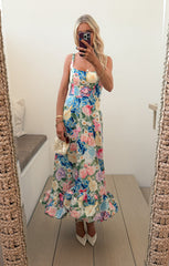 Rebecca Midi Dress ~ Flower Shop Taffeta