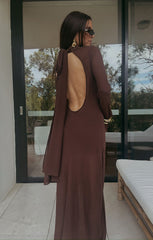 Brandi Maxi Dress ~ Chocolate Chiffon