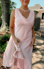 Maya Midi Dress ~ Powder Pink Luxe Satin