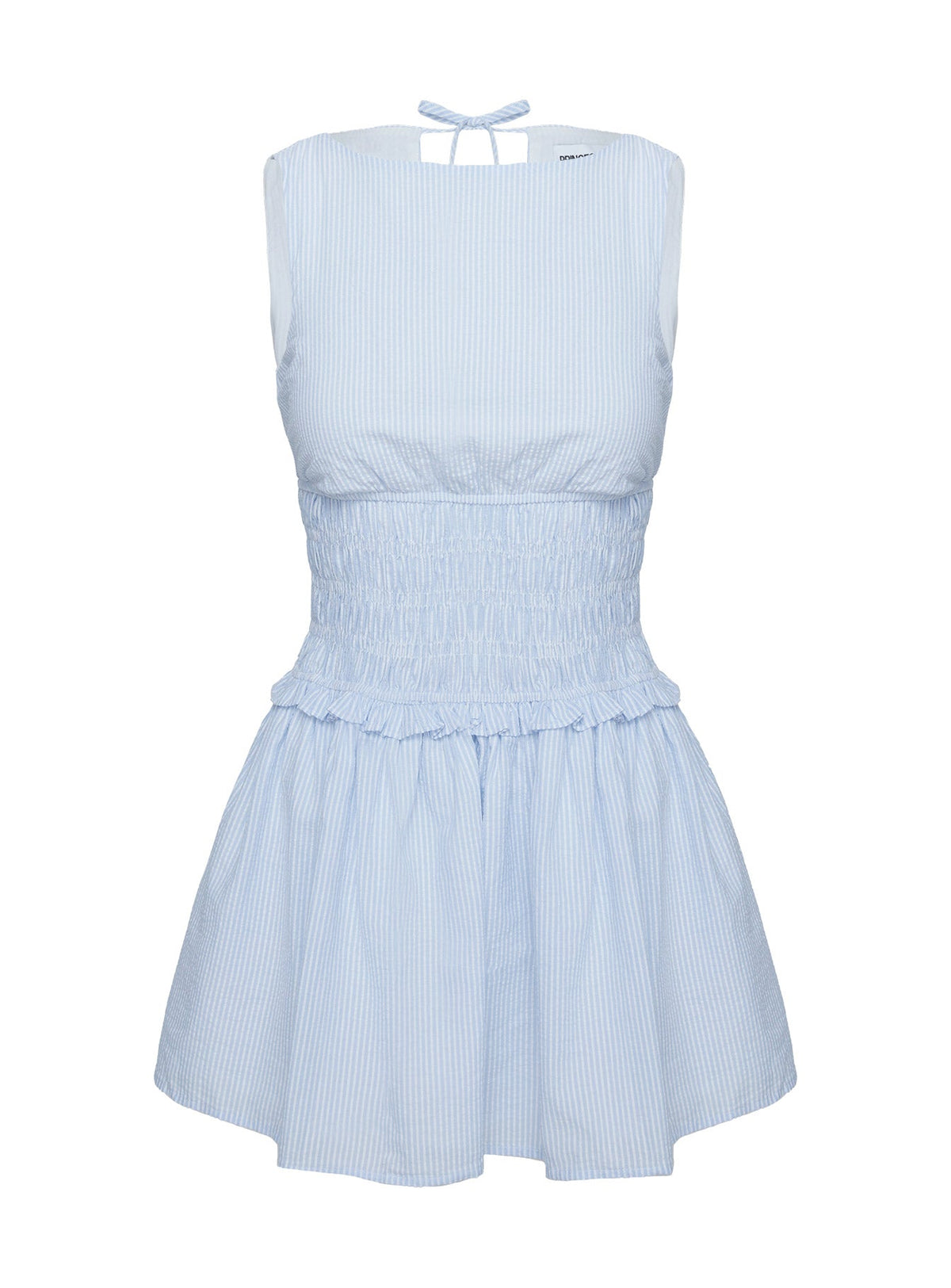 Yennifer Shirred Mini Dress Blue / White