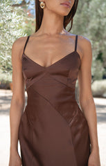 Logan Dress ~ Chocolate Luxe Satin