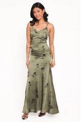 Fia Midi Dress - Green Floral